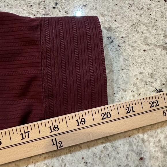 Marc Anthony Men's M Red Pinstripe Long Sleeve Button-Down Dress Shirt - Picture 7 of 9